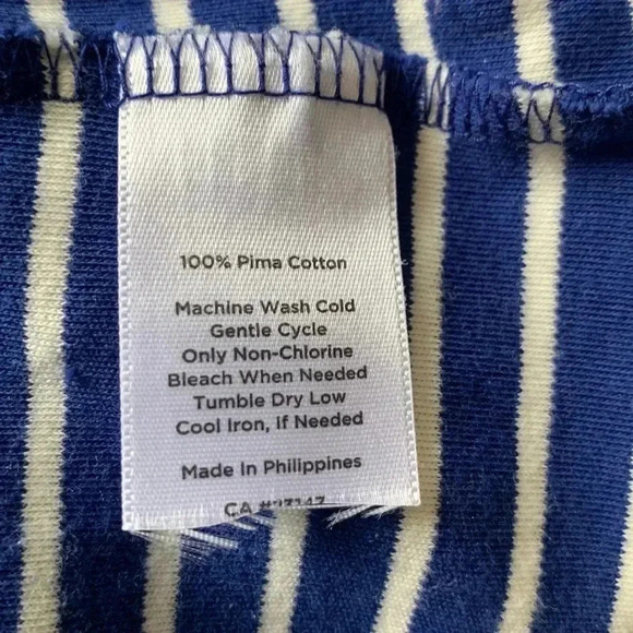 Talbots 100% soft Pima cotton,  3/4 sleeve T-shirt w boat neck,  Nautical - Picture 4 of 7